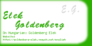 elek goldenberg business card
